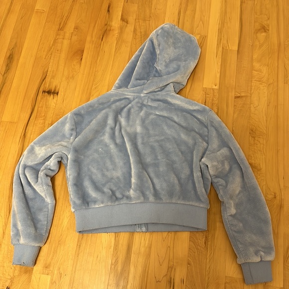 Fuzzy cropped zip-up sweater - Picture 3 of 3